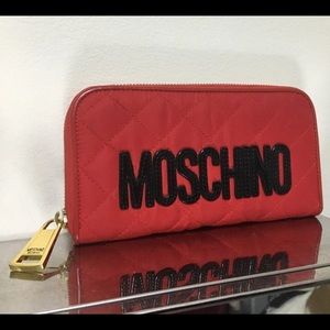 Moschino Red Quilted Wallet